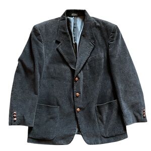 Zagaro Black Corduroy Blazer Jacket • Business Party Cocktail Size 42S